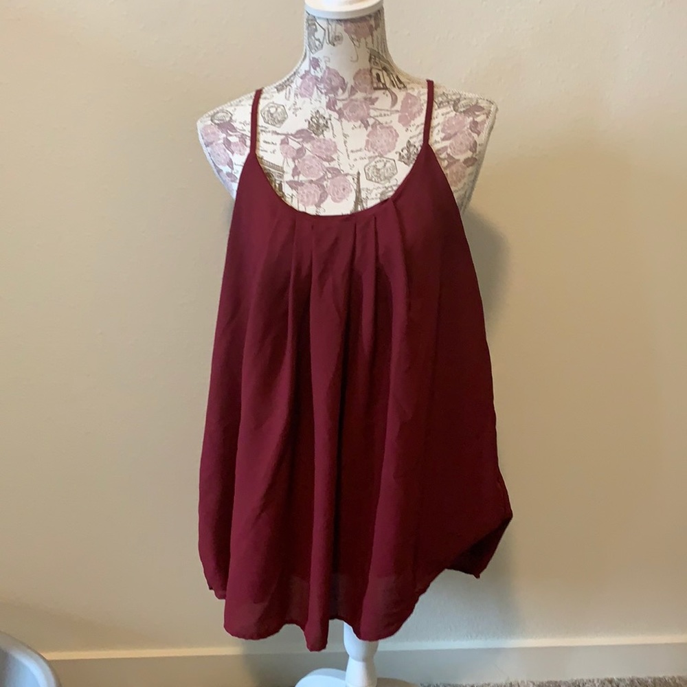 Super flattering tank top.  Double lined